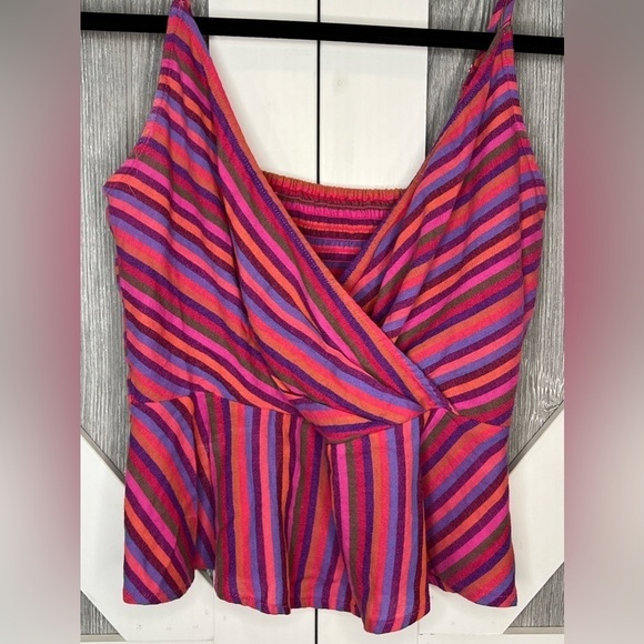 A New Day™ Women's Plus Size Striped Sleeveless Wrap Front Cami A New Day™ Pink - Picture 3 of 4